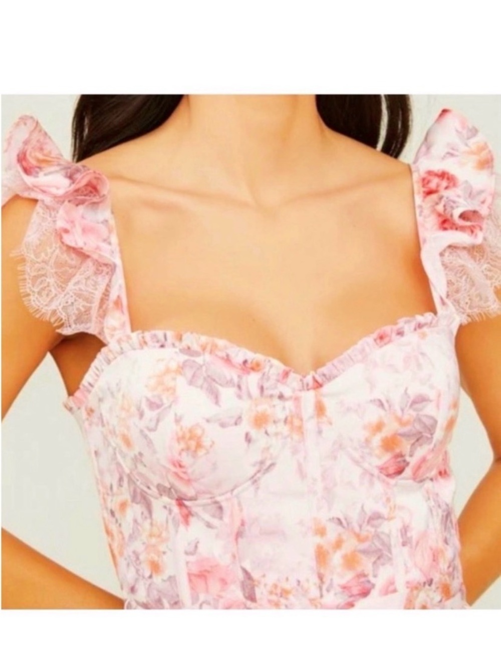ALTAR’D STATE Pink Floral Silky Satin Maxi Dress Size XL. - Picture 5 of 9